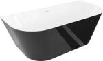 Mexen Oval Slim cadă freestanding lipită de perete 170 x 80 cm, albă/neagră, preaplin alb - 52661708075-20 (52661708075-20)