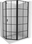Mexen Mist cabină de duș pentagonală asimetrică cu deschidere dreapta 90 x 80 cm, grilaj negru, neagră - 8A8-090-080-70-77-P (8A8-090-080-70-77-P)