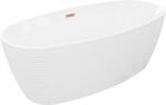 Mexen Lira cadă freestanding model 170 x 80 cm, albă, preaplin cupru periat - 52831708000-65 (52831708000-65)