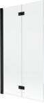 Mexen Mist paravan de cadă cu 2 panouri, stânga 100 x 150 cm, transparent, negru - 8A9-100-002-70-00-L (8A9-100-002-70-00-L)