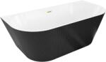 Mexen Oris cadă freestanding montată pe perete 170 x 80 cm, alb/negru, cu preaplin auriu periat - 52871708075-55 (52871708075-55)