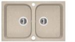 Laveo SBC_4208 - LAVEO Celia 85 kétmedencés gránit mosogató dugókiemelővel 850X480 bézs (SBC_4208)