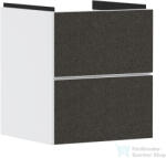 Hansgrohe XEVOLOS E 48x47, 5 cm-es 2 fiókos fali szekrény mosdó nélkül, matt fehér/textil sötétszürke 54172660 (54172660)