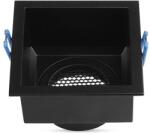 V-TAC szögletes GU10 alumínium mély spotlámpa keret, méhsejt diffúzorral, fekete színű - SKU 23764 (23764)