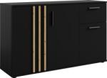 Mobikon Comoda DTD negru stejar artisan Tolis 120x35x73 cm (0000404991) Comoda