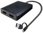 i-tec USB-A/USB-C Dual 4K/60 Hz DisplayPort Videó Adapter (CADUAL4KHDMI)