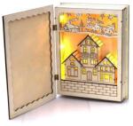 Iris 4615608 Karácsonyi könyv mintás 44, 5x30cm/meleg fehér LED-es fa kinyitható fénydekoráció (MEN-R1-22202)