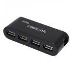  USB 2.0 HUB 4 porttal Logilink UA0085 táppal fekete