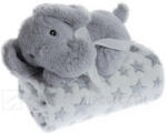 Gamberritos wellsoft takaró 80x110cm plüss játékkal elefánt szürke 10899 - manopalota