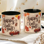Deconline Customs Őszi mintás bögre 3D pufi hatású "Hello Fall Y'all" fekete (DO126104-BLACK-MUG)