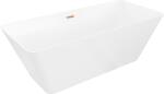Mexen Velo Slim свободностояща вана 170 x 75 см, бяла, преливна четкана мед - 52811707500-65 (52811707500-65)