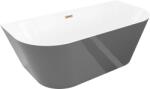 Mexen Oval Slim самостоятелна вана до стената 170 x 80 cm, бяла/сива, преливник в (52661708062-60)