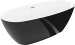 Mexen Luvo Slim свободностояща вана 170 x 75 см, бяла/черна, преливна медна четка - 52801707575-65 (52801707575-65)
