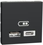 Schneider Electric Priza dubla incarcare USB 2.0 2m A+C Schneider Noua Unica NU301854 (NU301854)