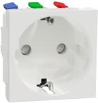 Schneider Electric Priza 2P+E, f surub, cu obturatoare 2 module Schneider Noua Unica NU305718, alb (NU305718)
