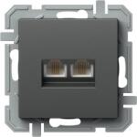 TEM Logiq Priza Dubla Telefon 1P KS RJ11 Antracit (TEM-KQ38ATXO-U)