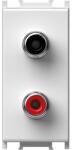 TEM Modul Priza audio 2xRCA 1M alb (TEM-KM22PW-B)