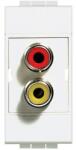 Legrand Conector dublu rca 1 modul Living Light Bticino N4269R (N4269R)