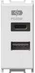 TEM Modul Incarcator 2*USB PD 20W 1M alb (TEM-EM69PW-U)