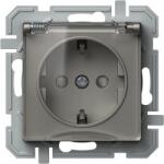 TEM Logiq Priza SCHUKO cu capac borne automate 1P 16A Titan+Transparent (TEM-VQ13TTXO-U)
