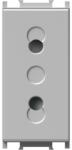 TEM Modul Priza S. EURO 1M 10A ST IP20 Argintiu (TEM-VM20ES-B)