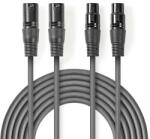 Nedis COTH15030GY15 1, 5m 2 x XLR 3p dugó - 2 x XLR 3p aljzat rugalmas félprofi XLR audio kábel (COTH15030GY15)