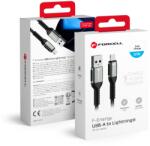 Forcell F-ENERGY C257 Lightning USB kábel 2, 4A 12W Cafule 0, 25 m fekete