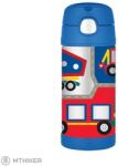 Thermos gyermek termosz szívószállal, 355 ml, építőipari gépek