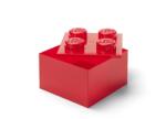 LEGO® Cutie de depozitare LEGO 4 cu capac - roșu transparent (SL40090804)