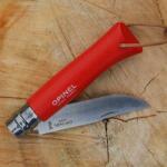 Opinel kés Colorama 08 inox grab piros szíjjal (001705)