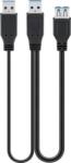 Goobay 95749 2x USB-A apa - USB-A apa / anya 3.0 Y kábel - Fekete (0.3m) (95749) (95749)