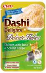 Inaba Foods Cat Dashi Delights Delicate Flakes Csirke, tonhal és fésűkagyló 40g