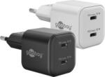 Goobay 75333 Dual Nano USB-C GaN Hálózati Gyorstöltő Adapter Készlet 35W - Fekete (2 darabos) (RB75333) (RB75333)