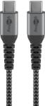 Goobay 49303 USB-C apa - USB-C apa 2.0 Adat és töltőkábel - Fekete/Szürke (2m) (49303) (49303)