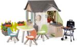 Smoby Házikó kis kertész részére grillezővel az étteremben Garden House Life Smoby kivételesen bővíthető és virágtartókkal 24 hó-tól (SM810255-S)