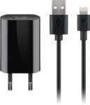 Goobay Lightning / USB-A Hálozati töltő készlet - Fekete (5W) (44994) (44994)