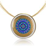  ZEMA Sivatag Aranya kék porcelán medál (nagy) 9412-0009/BL