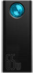 Baseus Amblight gyorstöltő powerbank 30000 mAh, 65W, fekete + 100W USB Type-C, 1m kábel (PPLG000101)