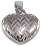 Ékszershop Fényes és matt mintás fehérarany szív medál (1300687)