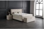ABC Bedding Cruz kárpitozott ágyneműtartós ágy - drapp + Cruz táskarugós matrac - kemény, Extra Firm hab, Hyper hab, Smart Soft huzat 90x200