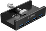 ORICO MH4PU-P USB3.0 4 portos HUB alumínium, aktív, fekete