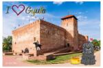 Ajándékgyár Fa hűtőmágnes Gyula - Vár Kutya L. Eszter grafikus design 14x5 (LEF04)