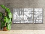  PontPöttyöző - Hamburg éjszaka (3 db-os készlet) Méret: 30x40cm (3db), Keretezés: Kartonlemezen, Szín: Kék