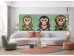  Festés számok szerint - Majmok (3 db-os készlet) Méret: 50x50cm (3db), Keretezés: Kartonlemezen