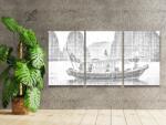  PontPöttyöző - Ha Long-öböl (3 db-os készlet) Méret: 40x60cm (3db), Keretezés: Keret nélkül (csak a vászon), Szín: Fekete