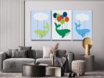  Festés számok szerint - Bálnák (3 db-os készlet) Méret: 40x60cm (3db), Keretezés: Kartonlemezen