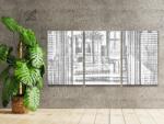  PontPöttyöző - Luxus fogadóterem (3 db-os készlet) Méret: 40x60cm (3db), Keretezés: Keret nélkül (csak a vászon), Szín: Kék