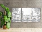  PontPöttyöző - Károly-híd (3 db-os készlet) Méret: 40x60cm (3db), Keretezés: Keret nélkül (csak a vászon), Szín: Fekete