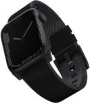 UNIQ óraszíj Straden Apple Watch Series 1/2/3/4/4/5/6/7/8/9/SE/SE2/Ultra/Ultra 2 42/44/45/49mm. Bőr hibrid óraszíj, fekete