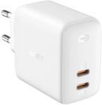 AUKEY Hálózati töltő, Aukey, 2xUSB-C, 6A, Fehér